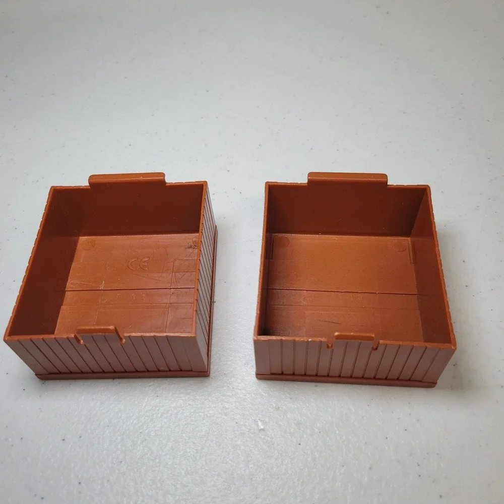 Thomas Friends Trackmaster Brown Cargo‎ Crate Replacement Box Half Plastic 2pc